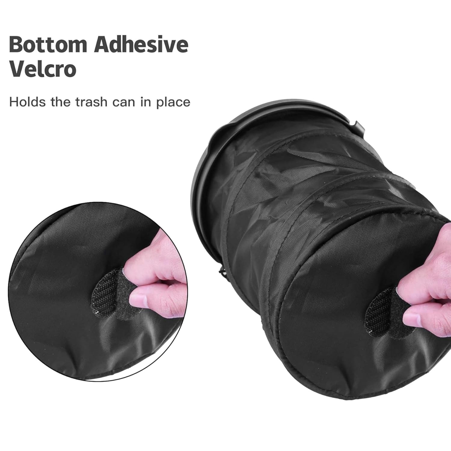 سلة نفايات للسيارة نافرة قابلة للطي، أكريليك، أسود، يُفتح من أ... - view 6