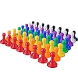 Zonon 64 Pcs Board Games Pieces Multicolor Plastic Pawn Chess Pieces, 1 Inch Tabletop Bulk for Board Component Tabletop Markers Accessories