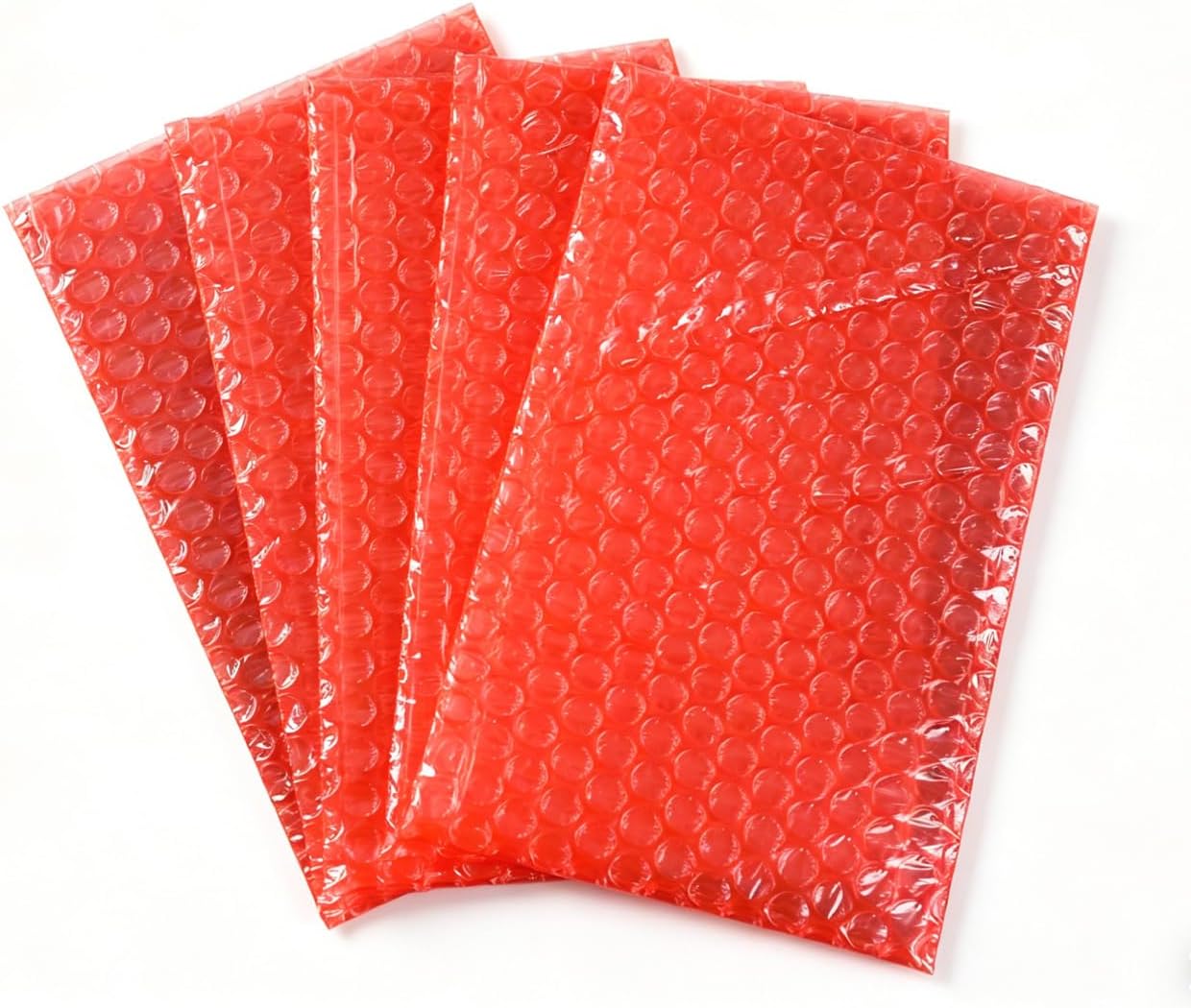 100Pcs Red Anti Static Bubble Bags, Thick Shockproof Self Adhesive Sealing Pouches (10 * 10+3cm)