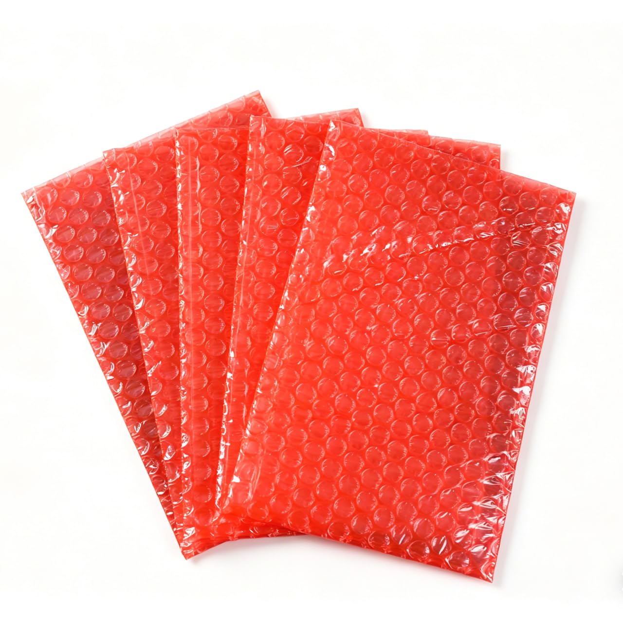 100 Stück rote antistatische Luftpolsterbeutel, dick, stoßfest, selbstklebend, 13 x 18 + 3 cm