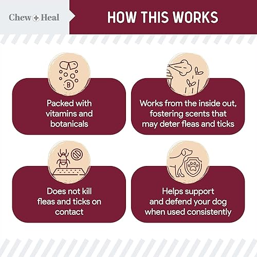 Miniatura 5 de Prevención masticable de pulgas y garrapatas para perros, 180 masticables suaves, defensa natural, fabricado en Estados Unidos, perros pequeños y