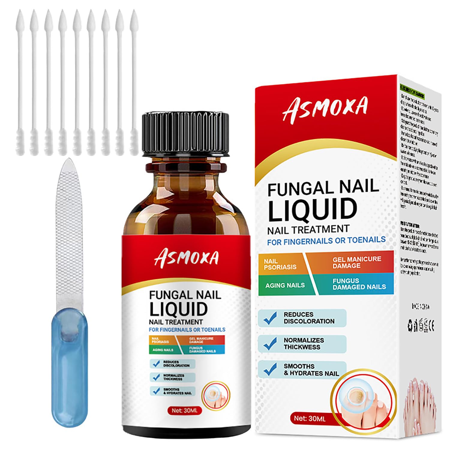 FÓLKI COSMETIC-Multi-Purpose Nail Repair, Nail Solution for Discolored and Damaged Nails, 1.01Fl Oz