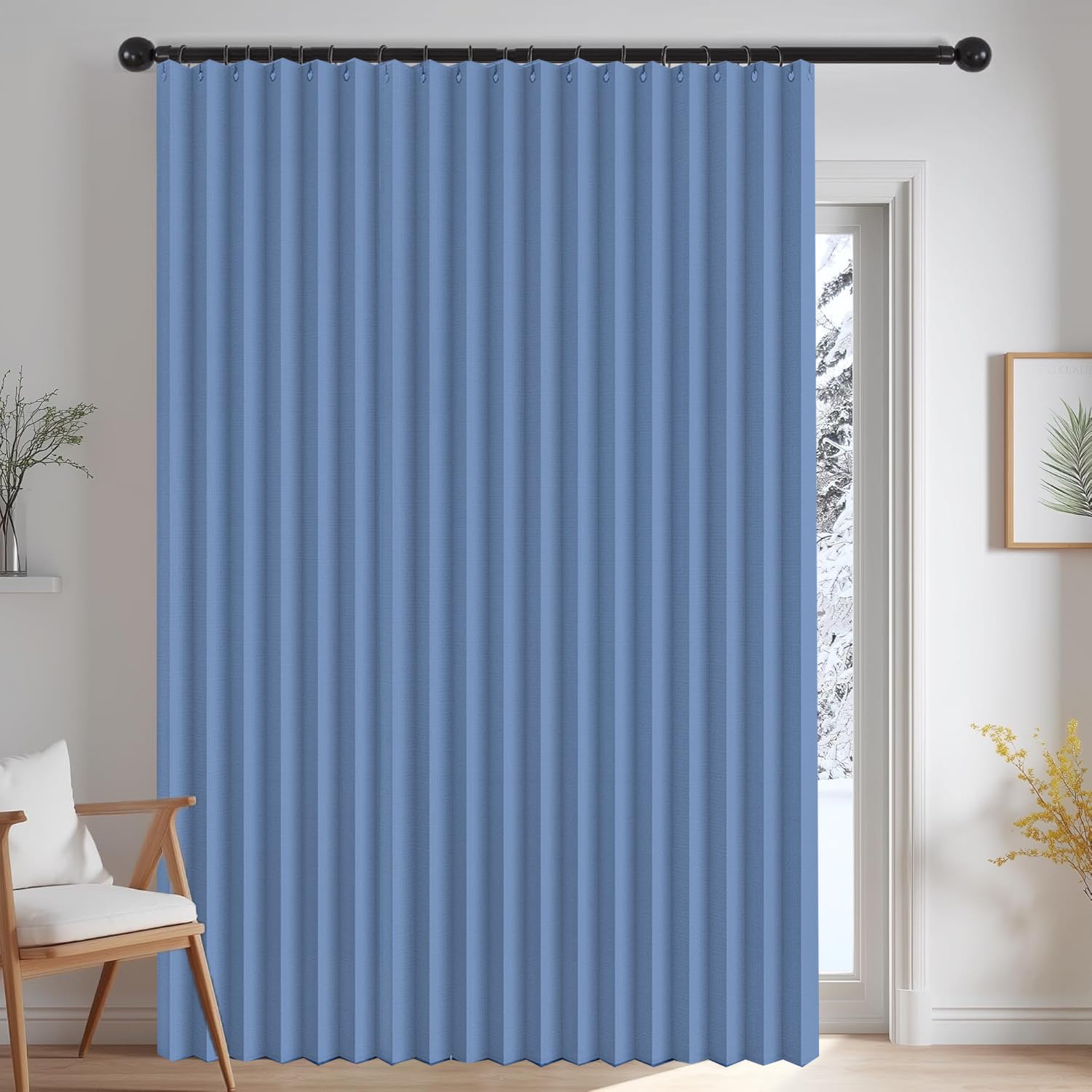 Separadores magnéticos invisibles para puerta, plegables, personalizables, color azul oscuro, 150 x 240 cm, ideal para privacidad y separación de espacios