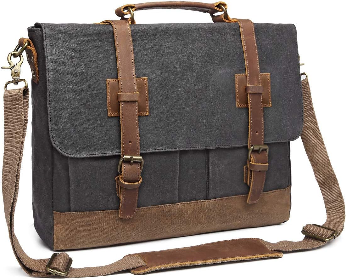 Messenger Bag for Men, Large Canvas Briefcase Computer Bag, Shoulder Schel Messenger Bag for MenLaptop