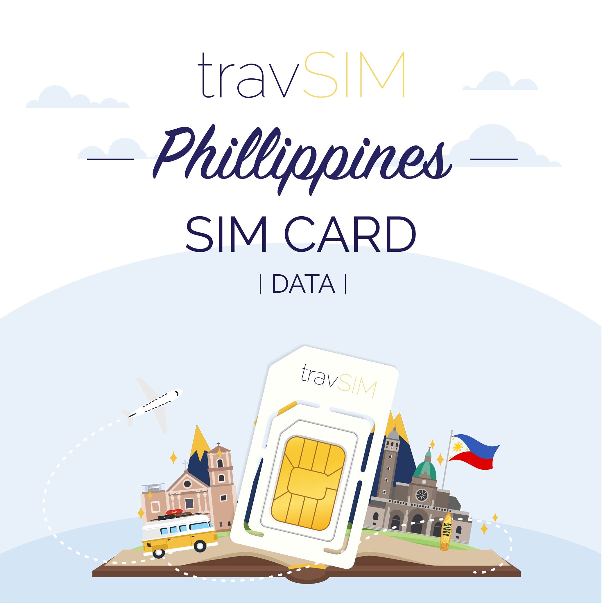 travSIM Philippines Prepaid SIM Card (Data SIM for Philippines) – 10GB of Mobile Data to use in Philippines is Valid for 30 Days – The Data SIM Card Works in 25+ Countries.