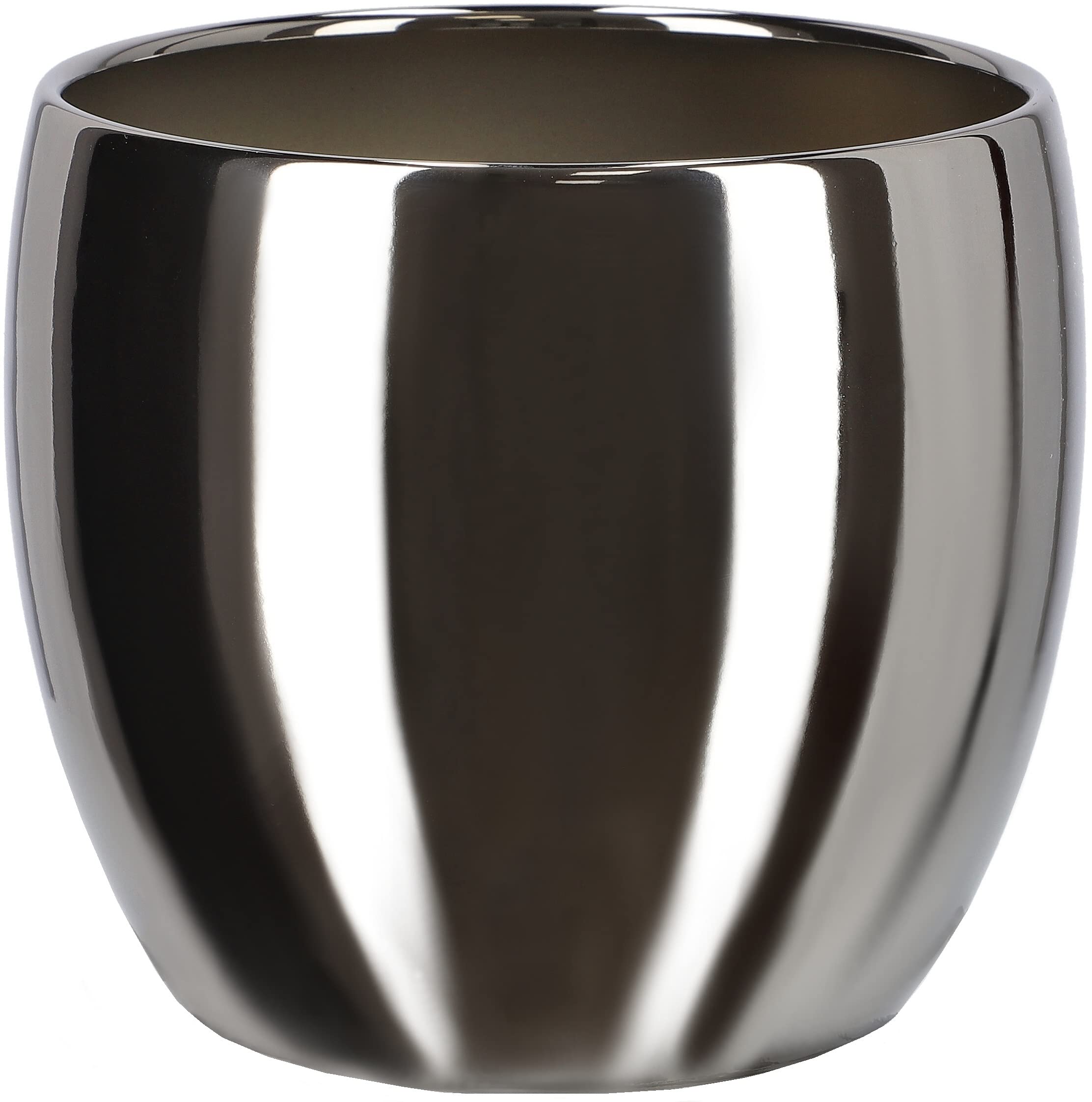 KOTARBAU® Ceramic Flower Pot Planter for Flower Plants (Diameter 125 mm, Silver)