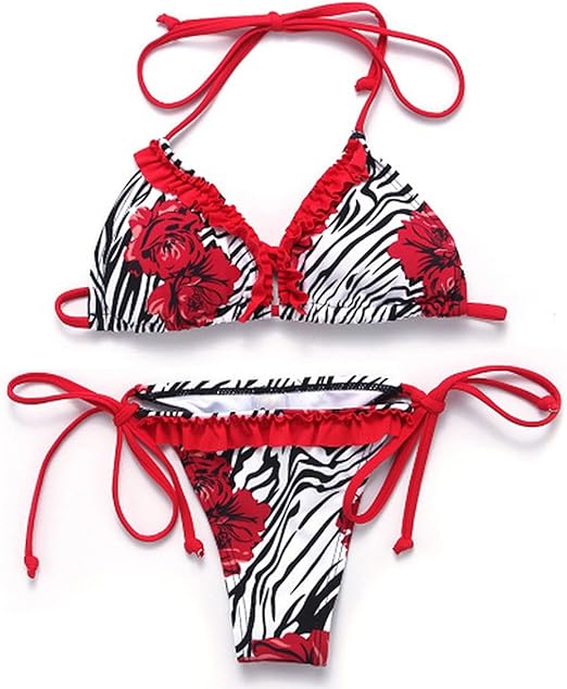 Amazon Com Micro Bikini Brazilian Bikinis Set Print Layered Halter My XXX Hot Girl