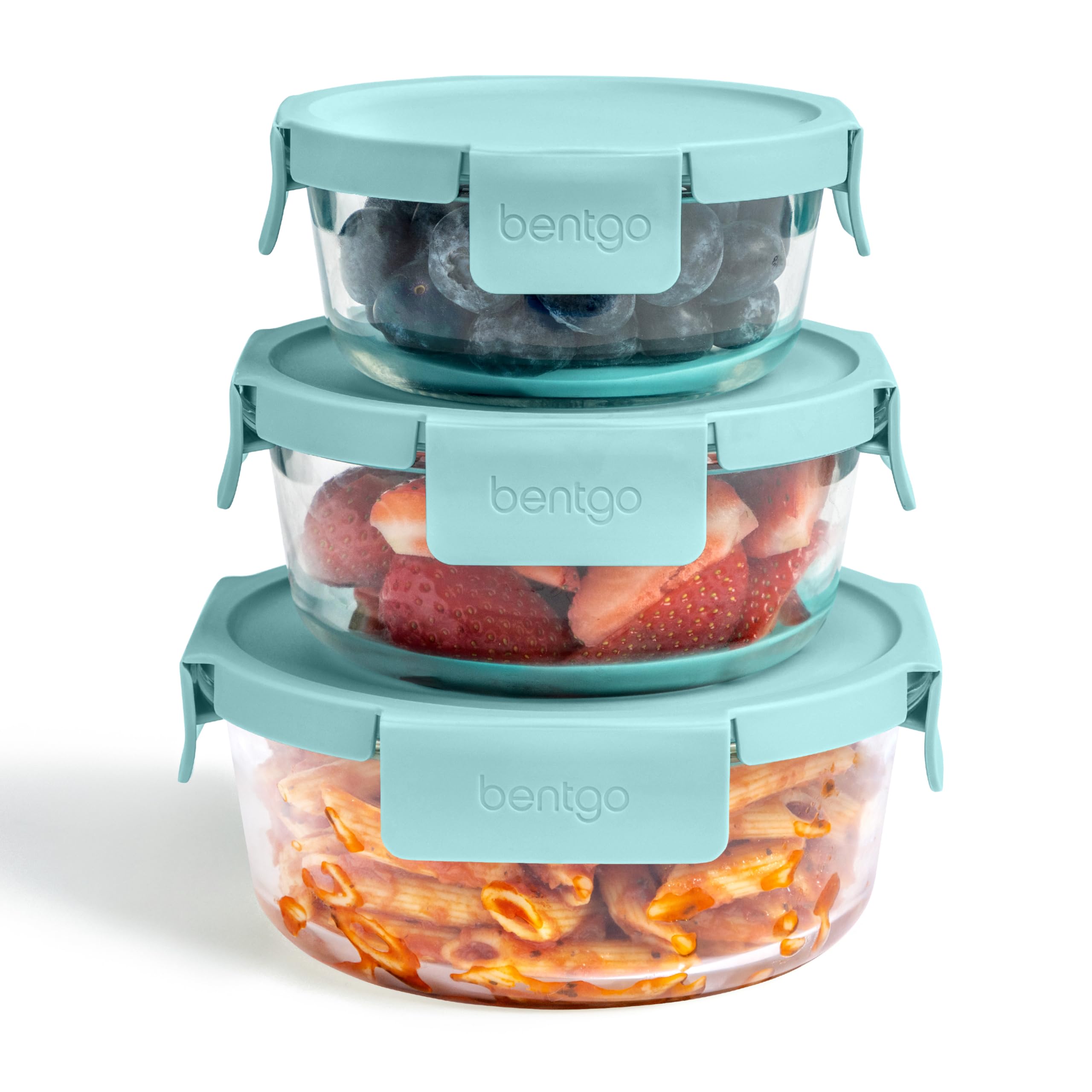 Bentgo Glass Leak-Proof Food Storage Set - 6-Piece Glass Containers with BPA-Free Airtight Lids, Reusable & Durable for Leftovers & Meal Prep -