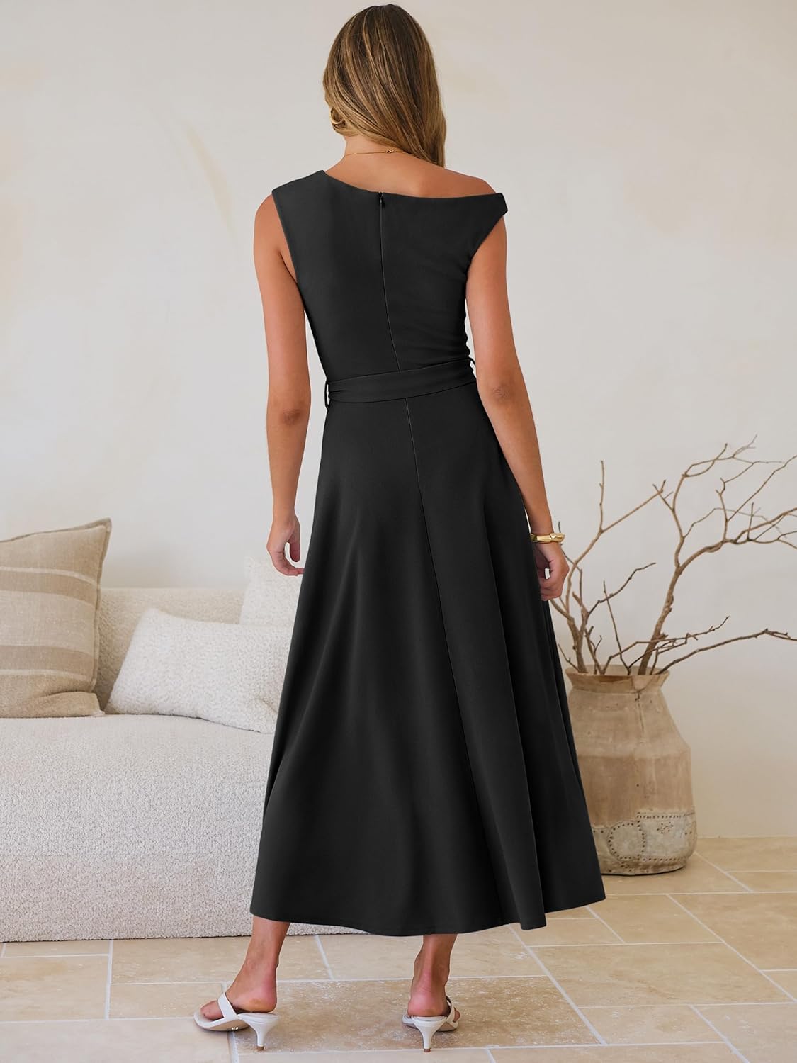 ANRABESS Women One Off Shoulder Wedding Guest Formal Dress Sleeveless Flowy Spring Summer Cocktail Evening Maxi Dresses 2026 - Image 6