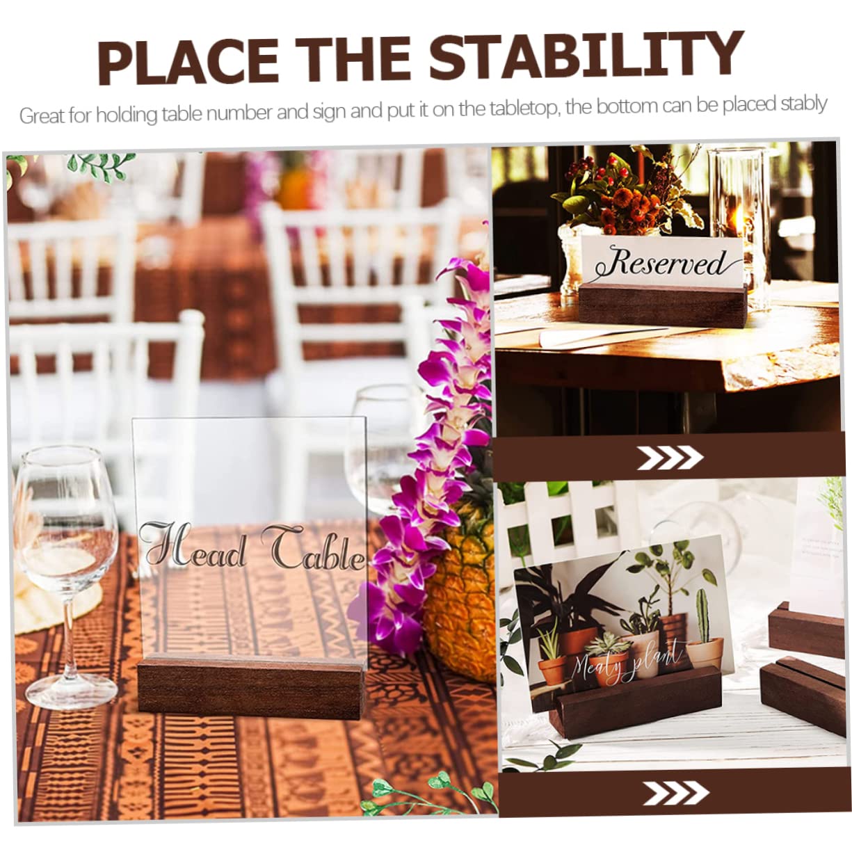 Ciieeo 2 Juegos Soporte De Madera Señal Hexagonal Mesa Número Titulares De Tarjetas Caballete Claro Soportes De Mesa Panel Soporte De Exhibición Tarjetero Pin Soporte De 12 Piezas * 2