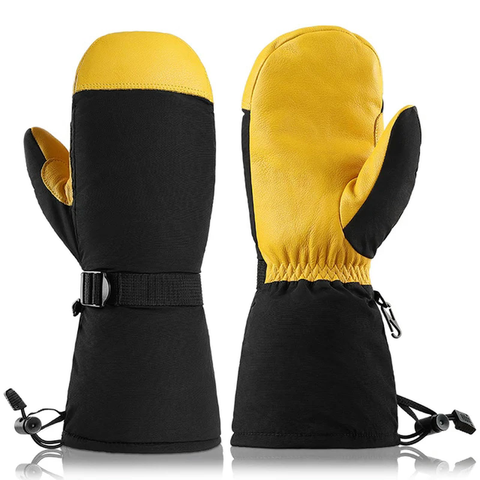 Guantes térmicos de Invierno para esquí, Snowboard, Motociclismo, Ciclismo, Hombre y Mujer, cálidos para la Nieve (Amarillo 1019)