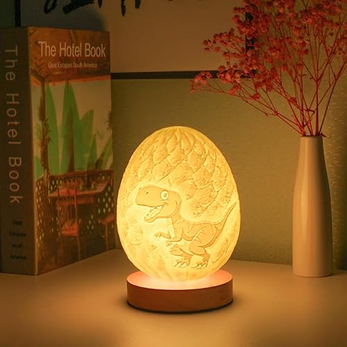 Luz nocturna de huevo de dinosaurio para niños, juguetes de dinosaurio para niños de 3-5, 5, 7, 8-12, para niños, juguetes para dormitorio, mesa,