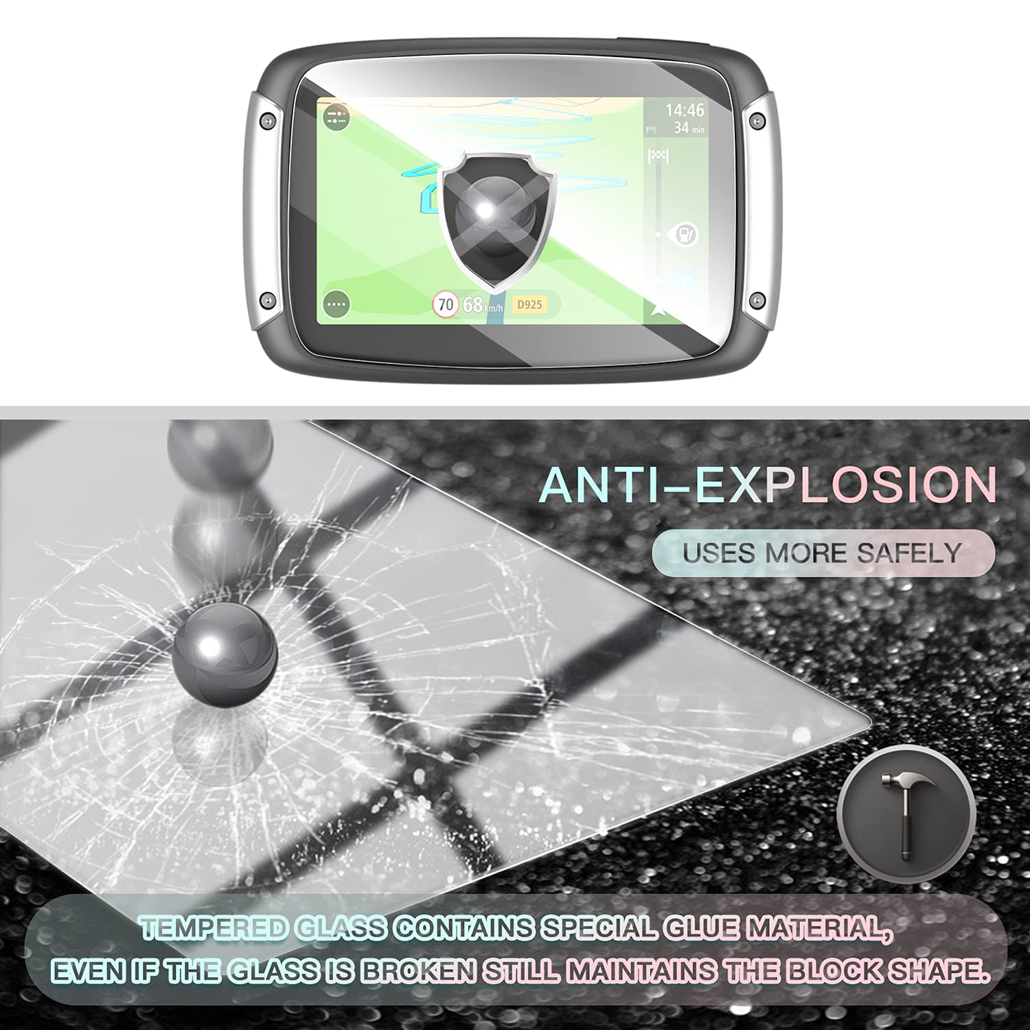 Pellicola Vetro per TomTom Rider 40 / 400 / 410 9H Armatura di protezione Pellicola Vetro per TomTom Rider 40 / 400 / 410 9H Armatura di protezione