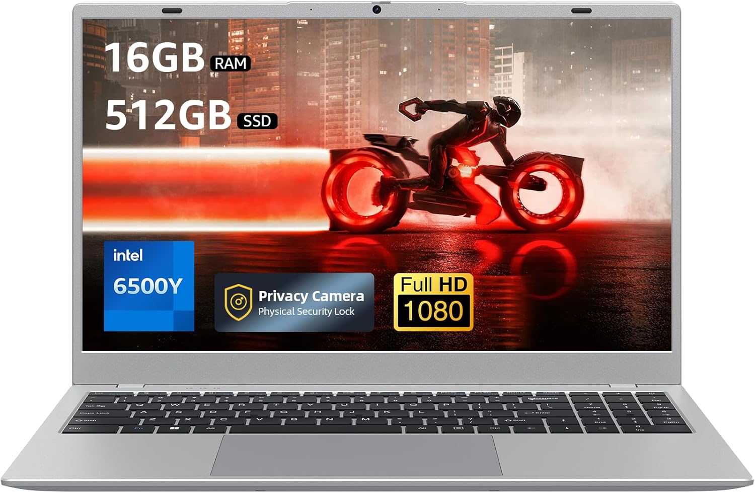 Coolby Laptop Computer, 15.6 inch Laptop with 1080P FHD IPS Display, 16GB RAM/512GB SSD, 6500Y Processor Notebook PC, Support 2.4G/5G Hz WiFi, BT