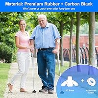 Vista 5 de supregear Punta de bastón resistente – Base de goma antideslizante autónoma para bastón – Almohadilla estable de repuesto de 4 puntas para bastón