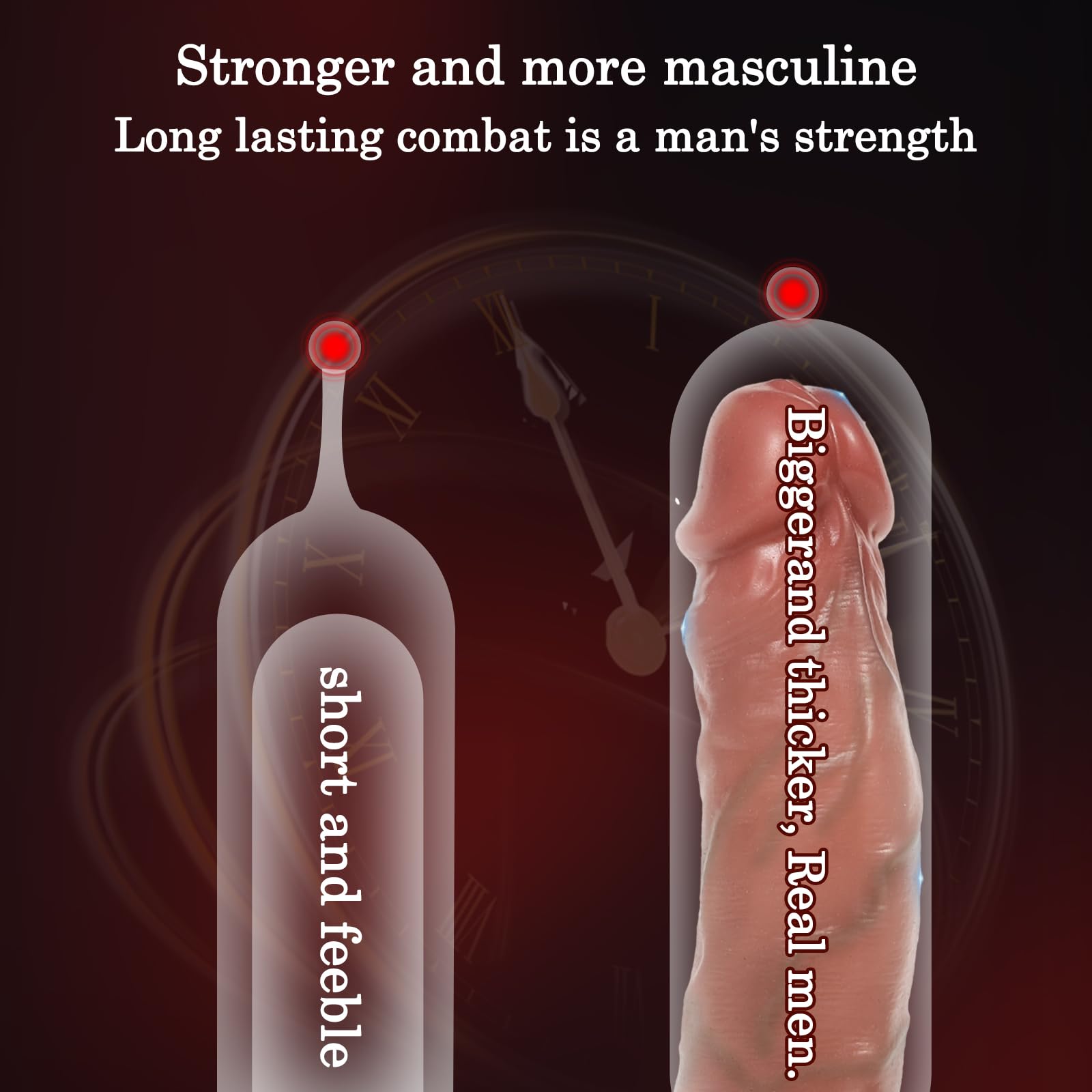 BDSMLOVE Guaina per pene per estensione del pene di 5 cm, guaina per pene in silicone con 3 anelli per il pene, giocattolo sessuale erotico in acciaio inossidabile estremamente resistente
