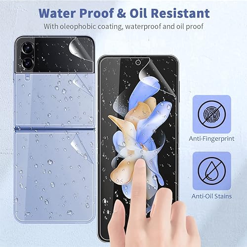 Miniatura 6 de 1 juego de 5 piezas Protector de pantalla para Galaxy Z Flip 4, exterior de cubierta completa HD + película suave de TPU interior + cubierta trasera