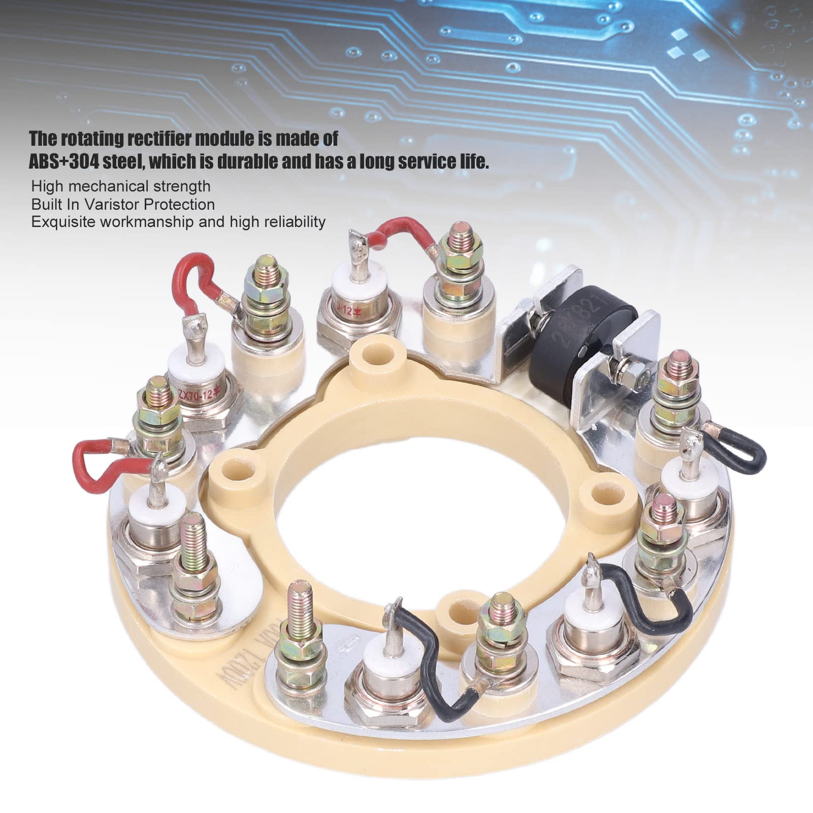 Ponte raddrizzatore WT-5 con Corrente di Picco 100 A, Tensione di Picco 1200 V, modulo raddrizzatore Rotante in ABS e Acciaio 304 per generatori