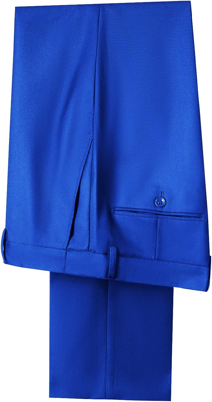 Men Suit Dress Pants Slim Fit Suit Black Groomsmen Wedding Pants Waist Flat Fit Expandable Classic Separate Pant - Image 4