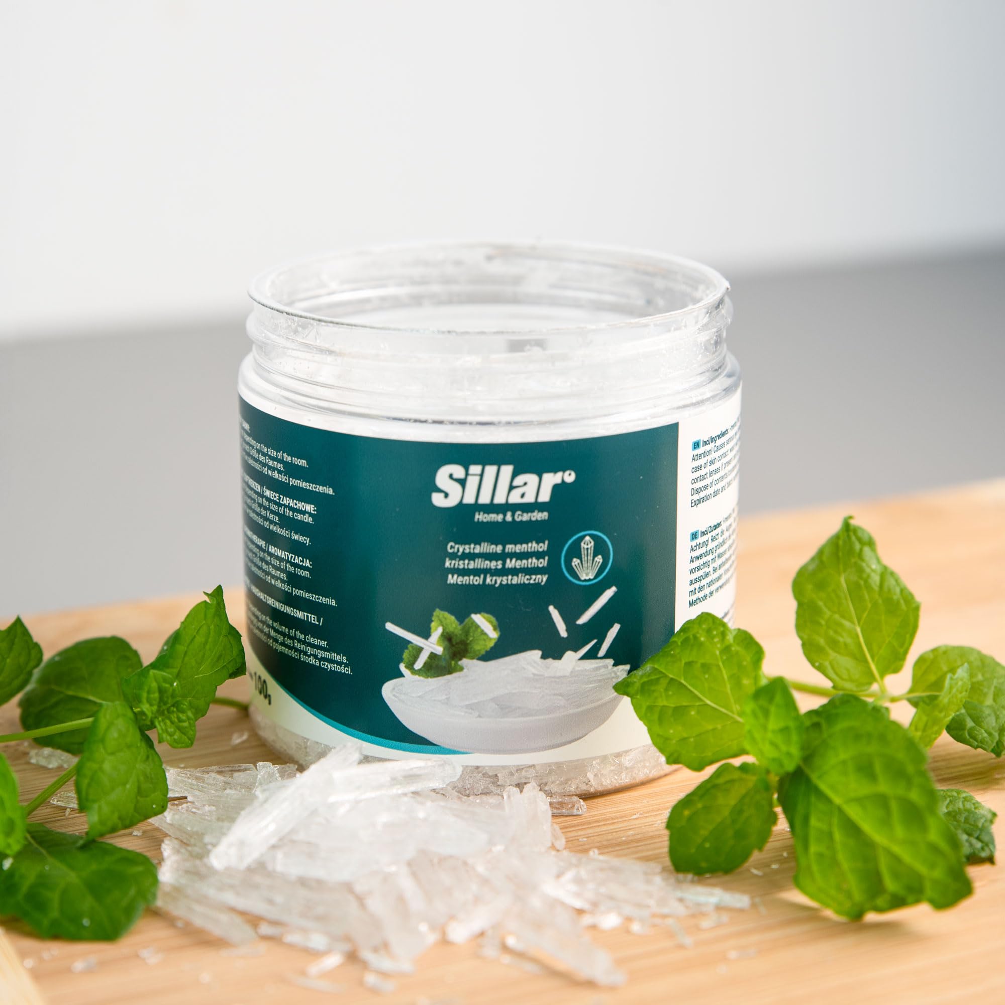 Sillar Accessoire pour Sauna, Cristaux de Menthol 2x100g, Cristaux de Menthol pour le Sauna à Inhaler | Cristaux de Menthol de Menthe Pure | Set Cadeau pour Sauna, Infusion de Menthol