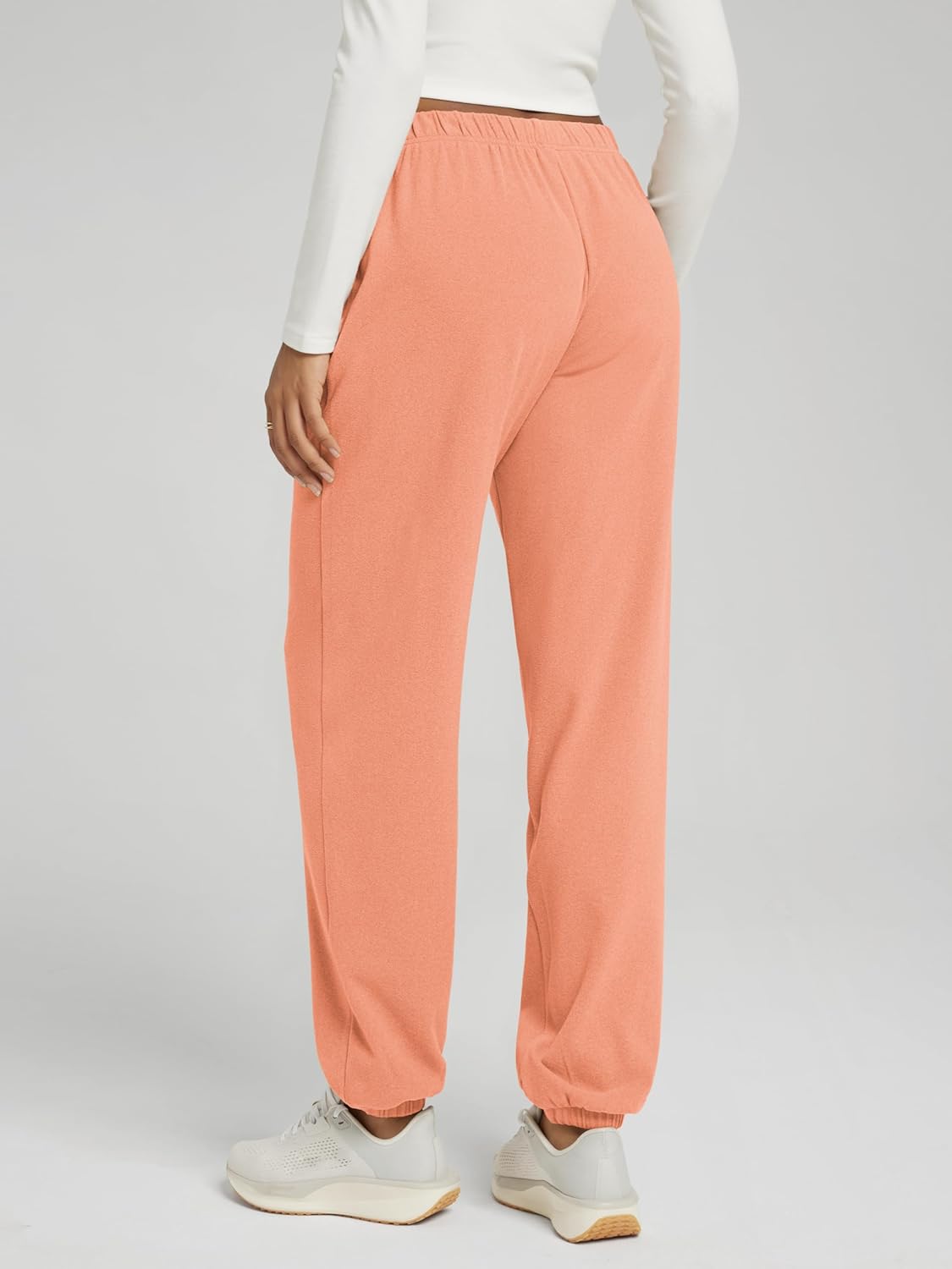 ODODOS Women's Brushed Fleece Jogger Sweatpants – Cozy Warm Adjustable High-Rise Relaxed Lounge Pants with Pockets - Image 4