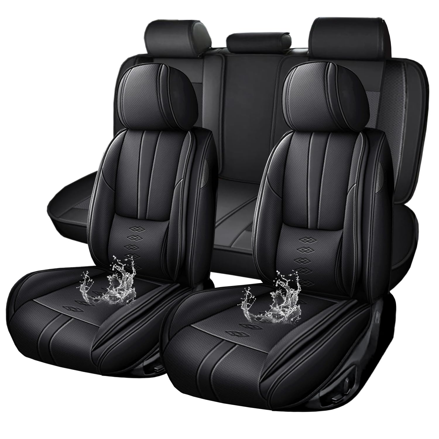 CVQAZ Premium Seat Covers (Black, 5-Piece)