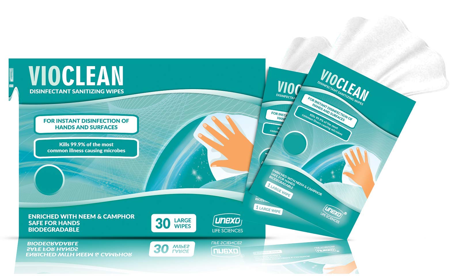 Vioclean - Disinfecting Sanitizing Wipes - 30 Large Wipes