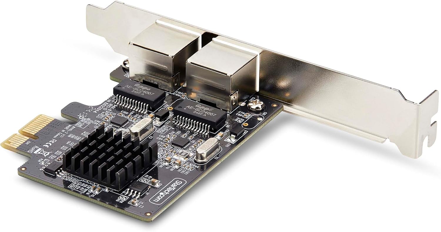 StarTech.com 2-Port Gigabit PCIe Network Adapter Card, PCI Express LAN Card, NIC, 2X Realtek RTL8111H, TAA Compliant
