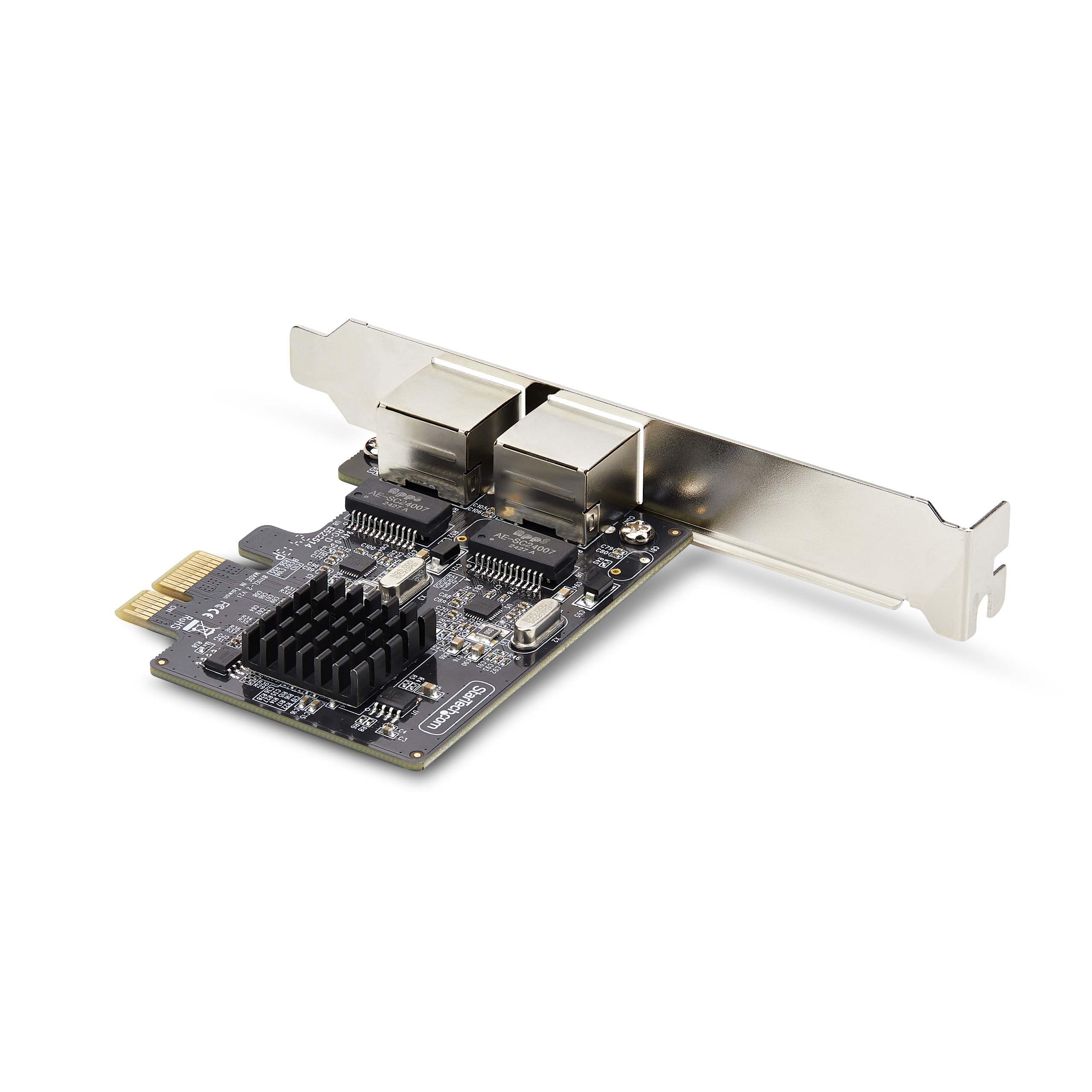 StarTech Carte Réseau PCIe à 2 Ports Gigabit, NIC (ST1000SPEXD4T) | 10/100/1000Mbps, Double Realtek RTL8111H, Trames jumbo 9K, Wake-on-LAN, VLAN, Adaptateur, Plug and Play