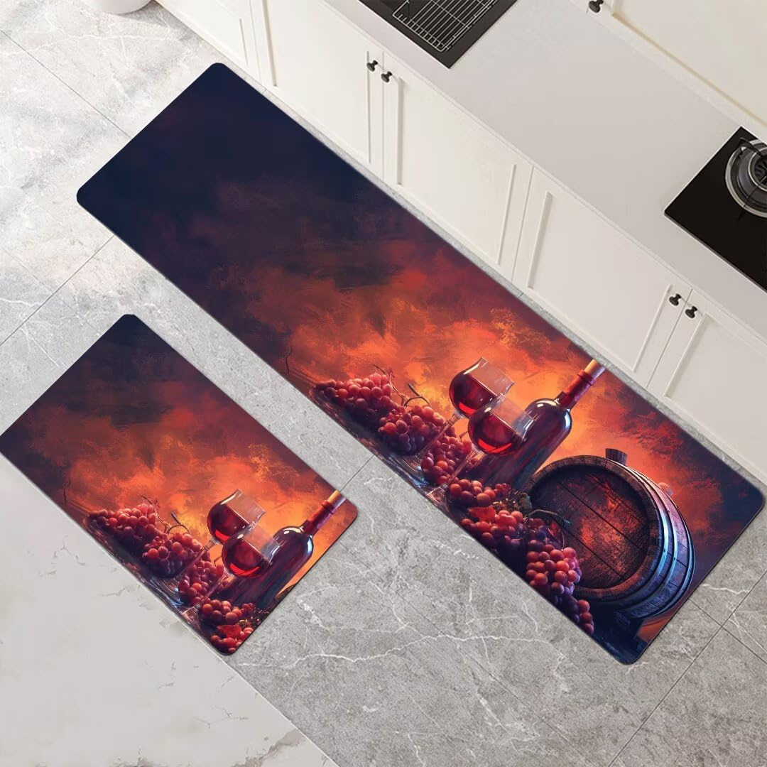 Alfombras de cocina de 2 piezas ideales para pasillo, lavandería y comedor
