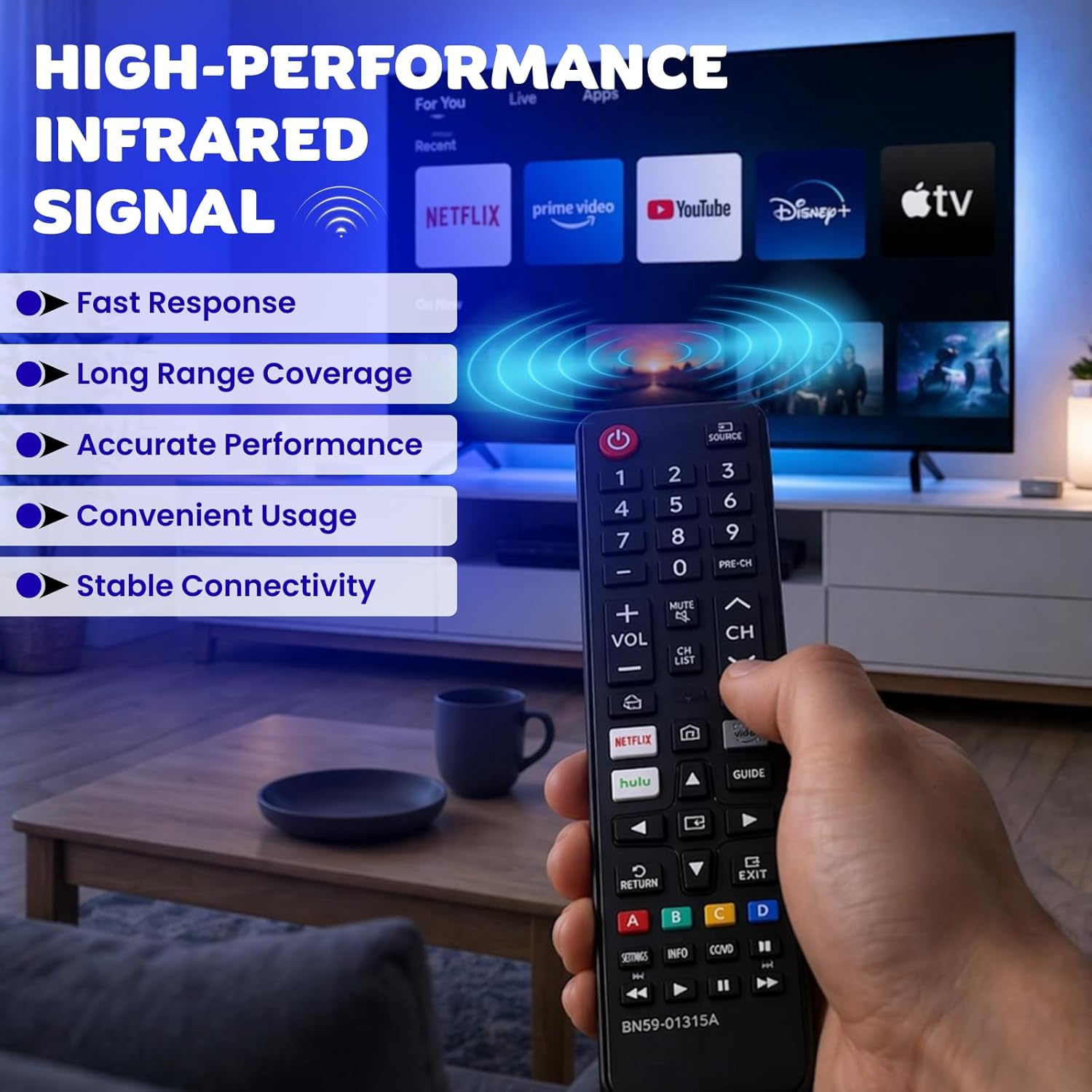 Universal Remote Control for All Samsung Smart TV - Replacement for Samsung TV Remote Compatible with Samsung LCD, LED, HDTV, 3D, Series TV - No Setup Required - Includes Hot Keys 7 71OkMX8othL. AC SL1500