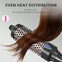 Vista 5 de K&K Cepillo rizador térmico – Cepillo de cerámica turmalina iónico de 1.5 pulgadas para volumen de raíces y rizos sueltos (negro)