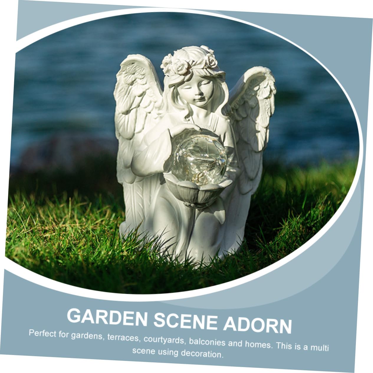 Ciieeo Statua Di Angelo Decorativa Luminosa in Resina Per Giardino Cortile Patio Balcone e Casa Ornamento Decorativo Da Esterno