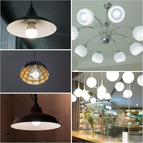 Miniatura 8 de Ganiude Bombillas LED de base intermedia E17, bombillas de globo G14 de 6 W (equivalente a 60 vatios), luz diurna de 600 lúmenes, 5000 K, bombillas