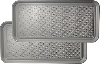 Large Multifunctional Boot Tray 2 Pack Boot Mat Washable Indoor or Outdoor Tray Mat Doormats for Shoes Boots Plants Pots Paint Tins Pet Bowls Car Storage, 30 x 15 x 1.2 Inches