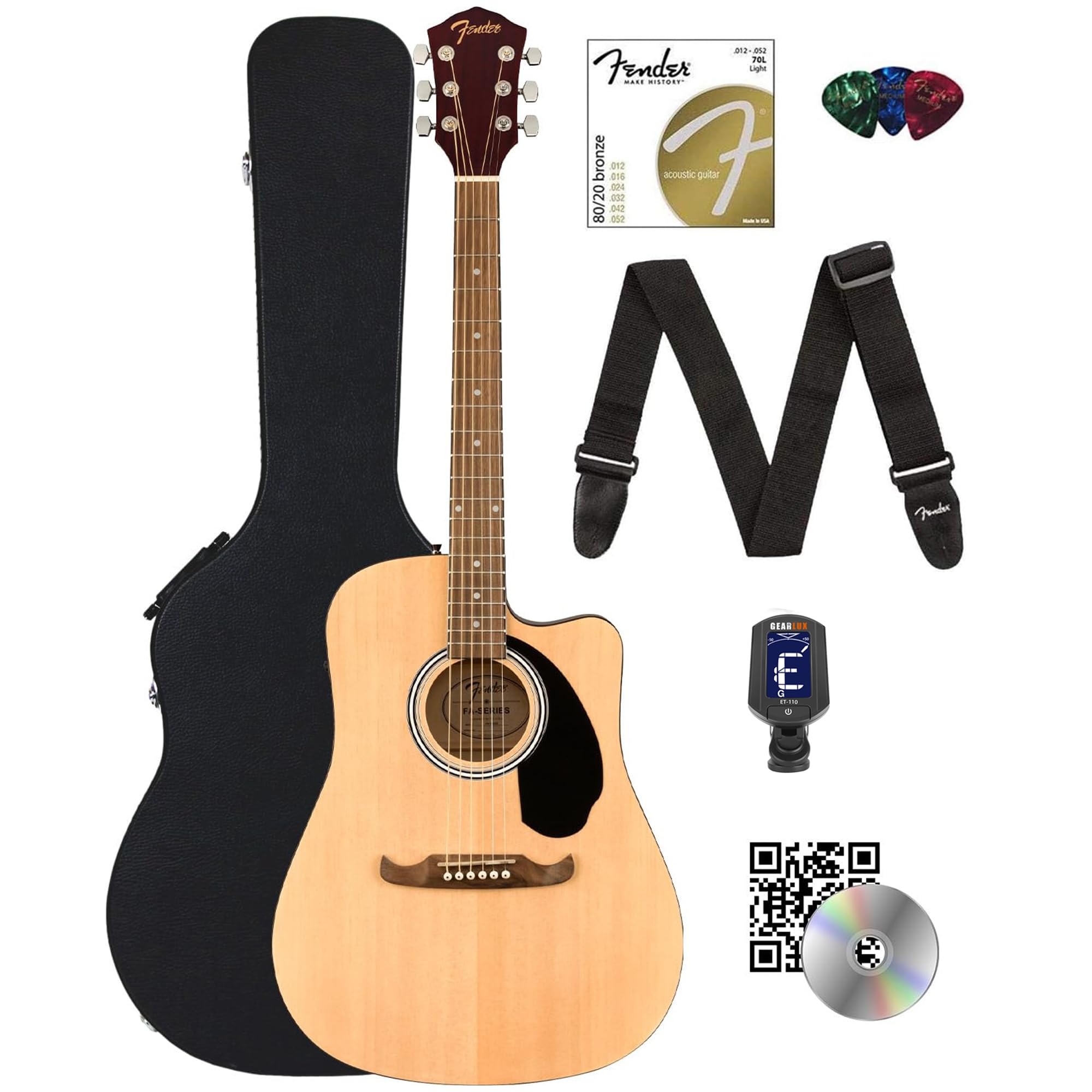 fender フェンダー エレアコ FA-125CE Natural アコギ Amazon.com: Fender FA-125CE Dreadnought Cutaway Acoustic-Electric