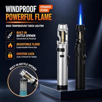 Plasma Lighter,Outdoor Windproof Straight Flamelighter (Black)