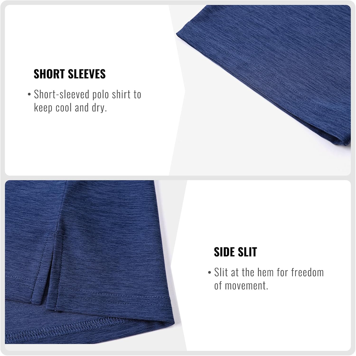 Cimic 3 Pack Polo Shirts for Men Short Sleeve Tennis Quick Dry Performanc Golf Moisture Wicking Athletic Collar Tops