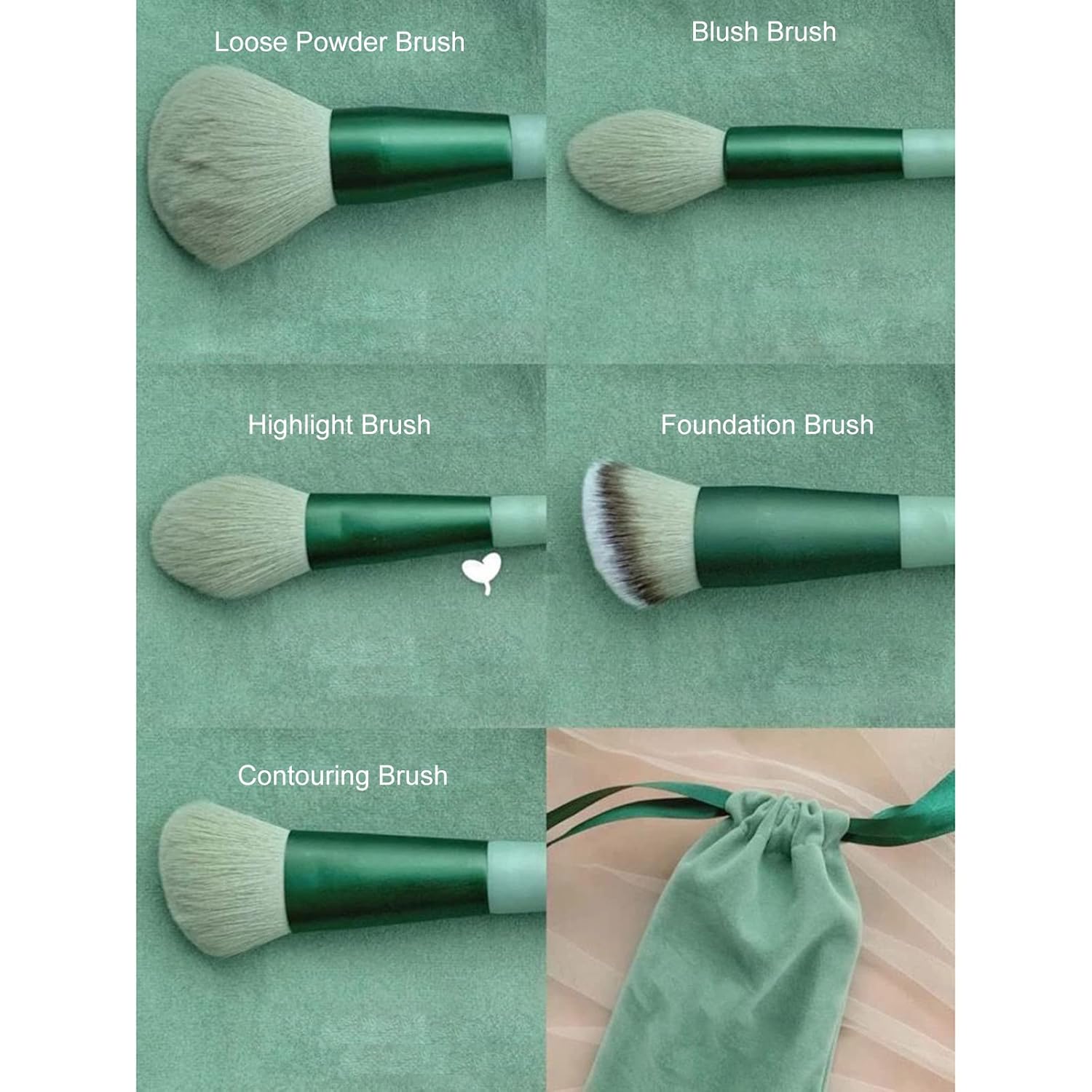13pcs Makeup Brush Kit With Storage Bag, Portable Size, Great For Both Daily Use And Travel. For Eye, Lip, Eyebrow, And Face Makeup. Easy To Use, Soft Fiber Brush Hair, Skin