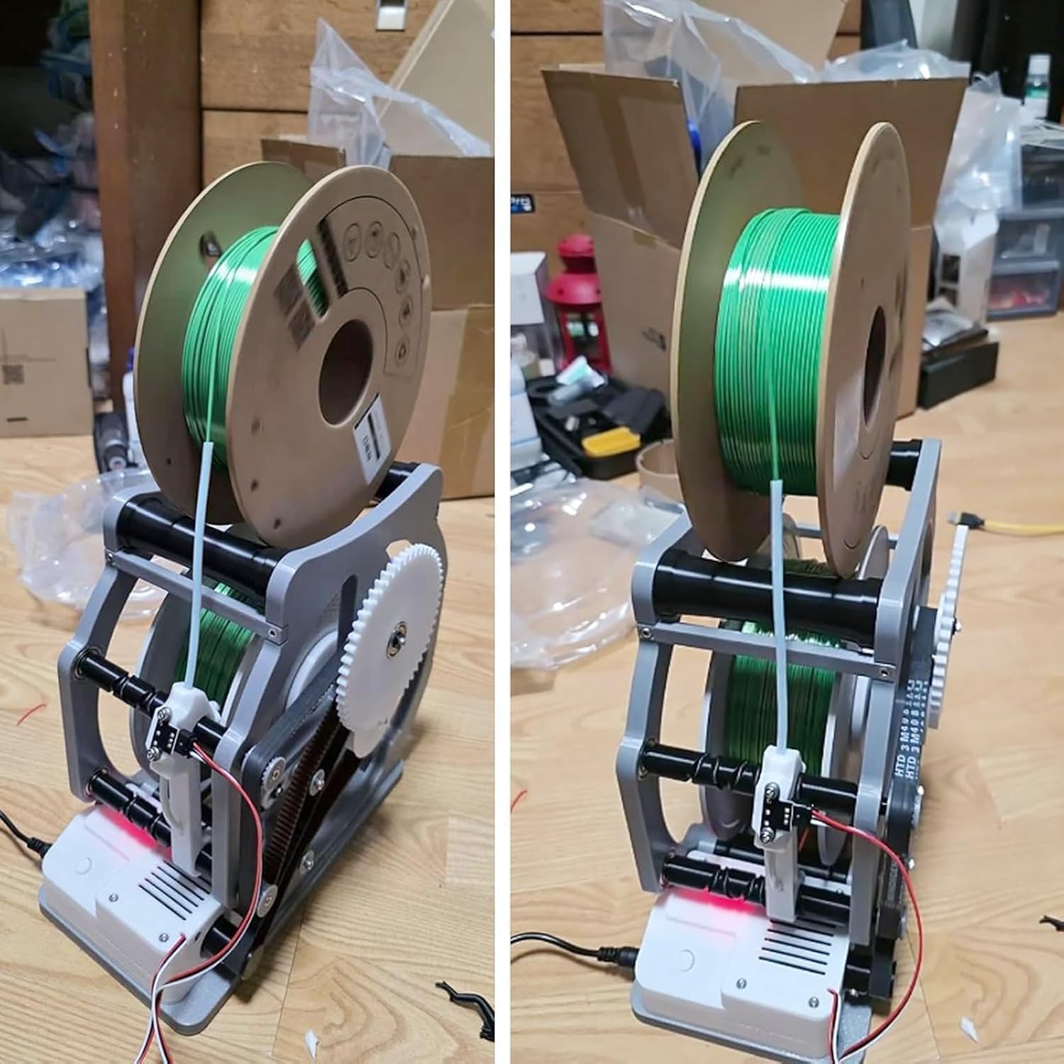 Filament Respooler, Elektrischer Spulenaufwickler mit Smart Start & Stop, verwicklungsfreie Wicklung für PLA/PETG/ABS/TPU/Nylon, passend für 1-kg-Spulen für 3D-Druck