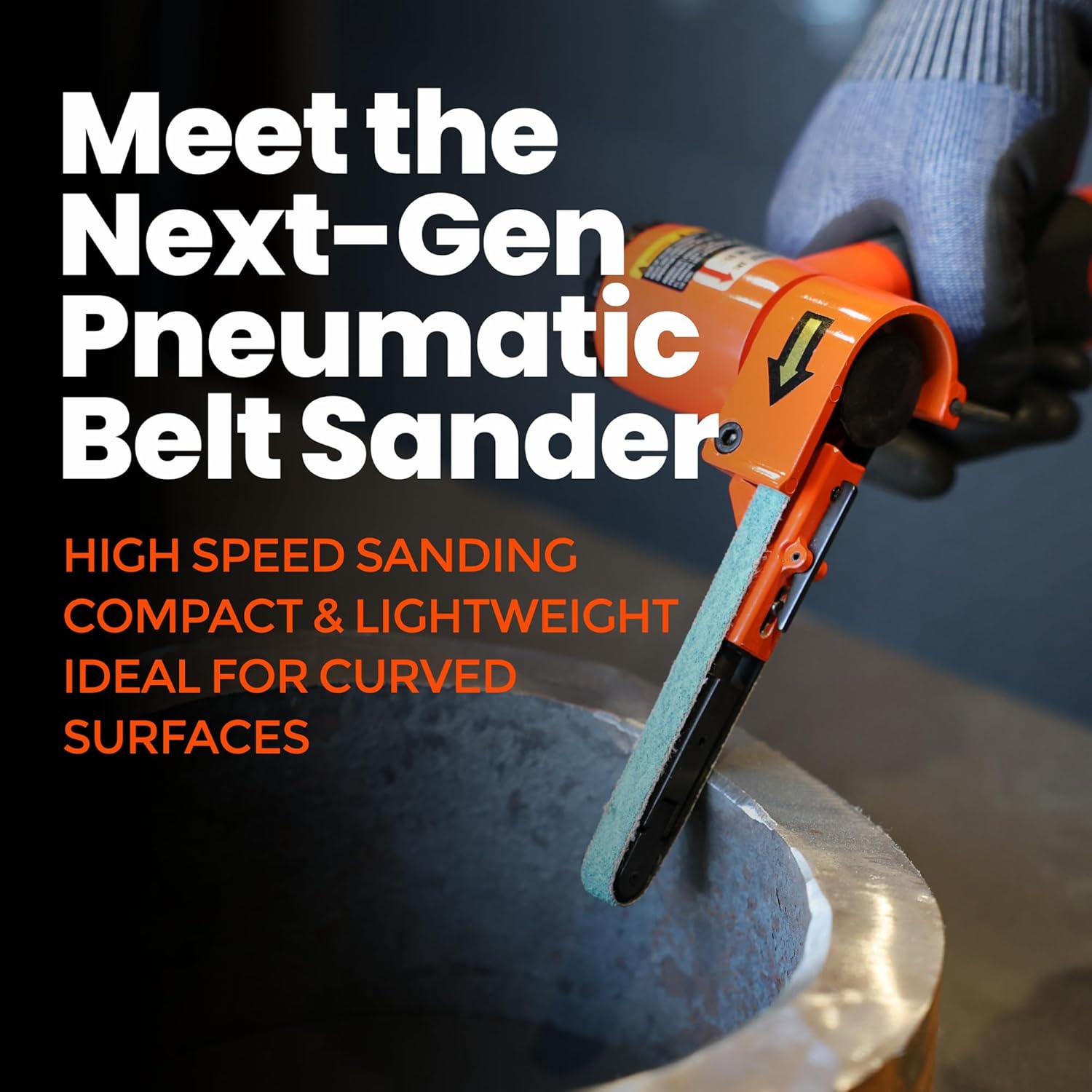 3/8"x 13" Air Belt Sander with 20Pcs Zirconia 40/60/80/120 Grit Belts, Mini Pneumatic Belt Sander for Woodworking, Iron, Metal, stainless steel