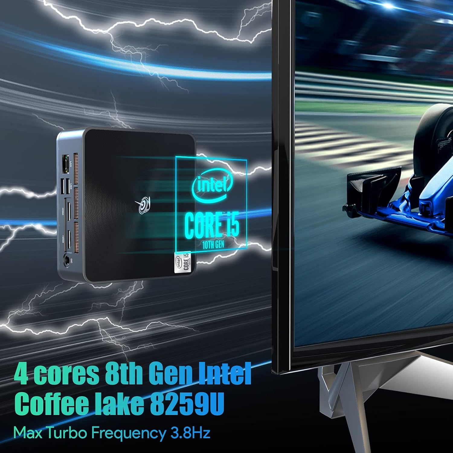 Tесh Dеаlѕ 🔥 Beelink Mini PC SEI8 8th 4-Core i5-8259U(Up to 3.8GHz) Mini Computer 16GB RAM 512GB NVMe SSD,Win 10 Pro Mini Desktop Computer,4K@30hz Dual HDMI,WiFi 6,BT5.0 (16GB+512GB/Intel Core i5-8259U)