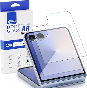 DOME GLASS Whitestone 2 Pack EZ Glass AR/AR Privacy for Samsung Galaxy Z Flip 7 Super Anti-Reflection Full Coverage Easy Install Private Tempered Glass Screen Protector