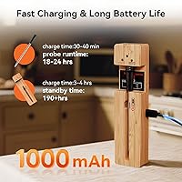 Vista 7 de Termómetro de Carne Inalámbrico Bluetooth con Aplicación Inteligente, Largo Alcance y Carga Rápida, Termómetro Digital de Alimentos para Parrilla