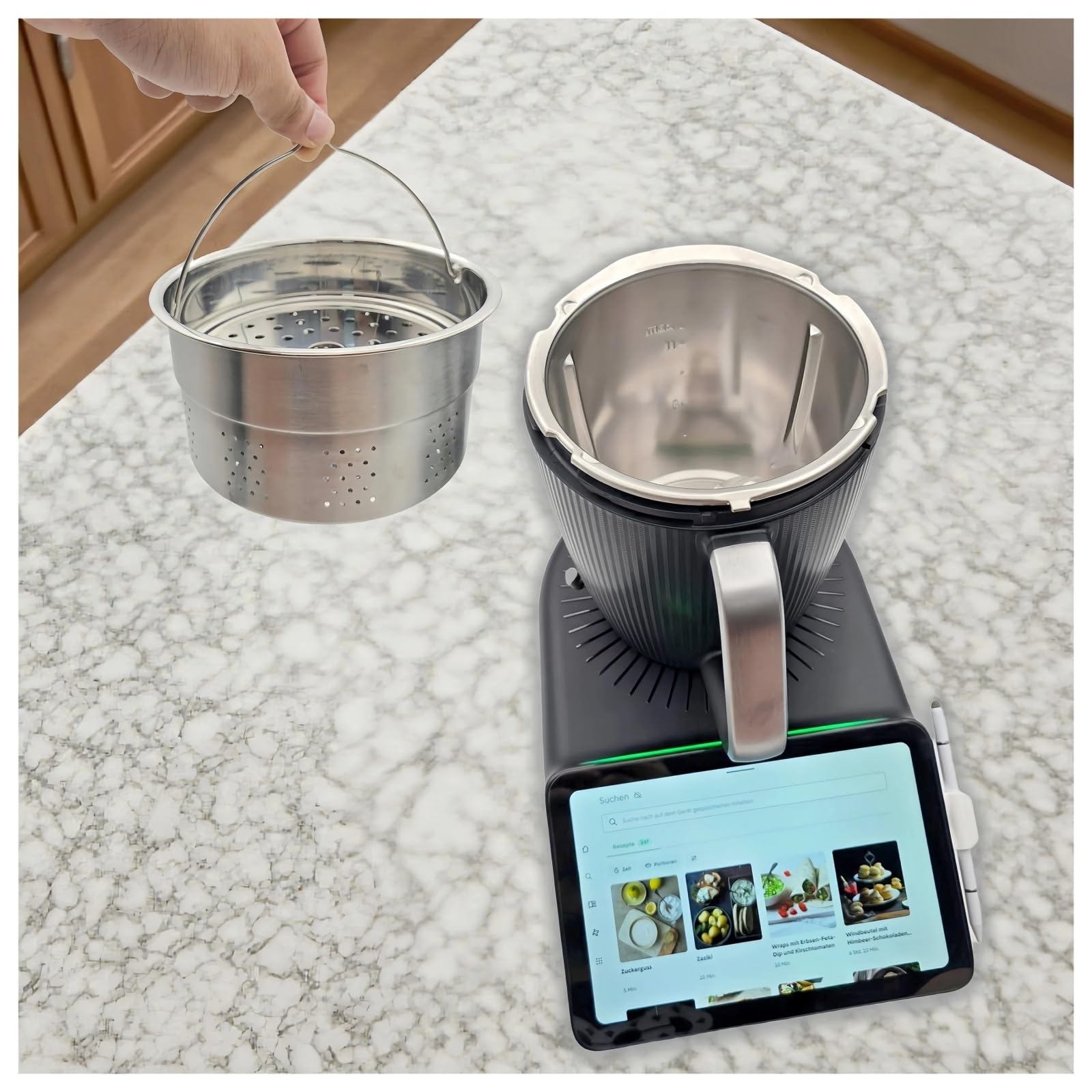 Edelstahl-Dampfgarer-Einsatz, kompatibel for Topf Thermomix | für TM7 TM5 TM6 Reiskocher Dampfkorb Küchenzubehör