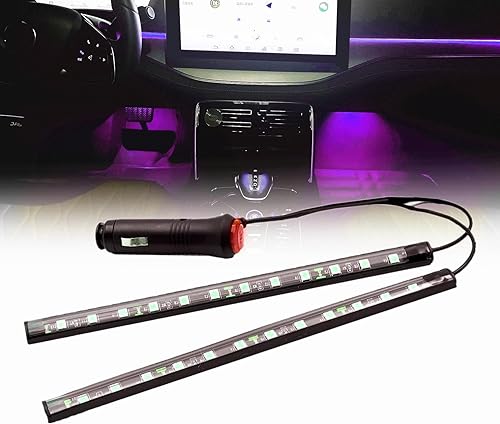 Miniatura 6 de Luces interiores LED DC 12V luz ambiental para asiento de coche, tira de luz LED DRL tira de luz diurna para coche, luces de atmósfera azul Icyblue,