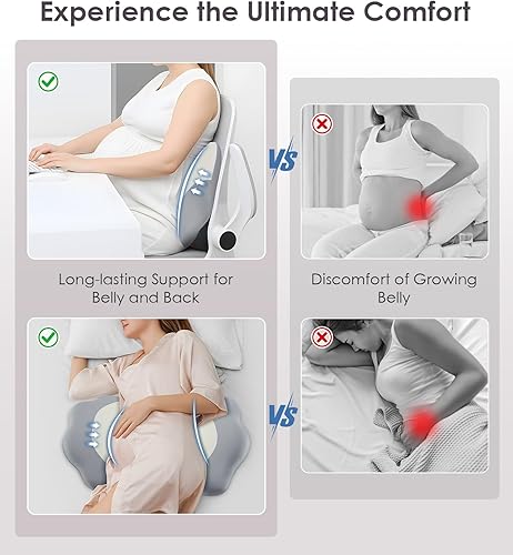 Miniatura 3 de Almohadas de embarazo para dormir, almohada de maternidad de espuma viscoelástica para la espalda del vientre, almohada de cuña de viaje ajustable