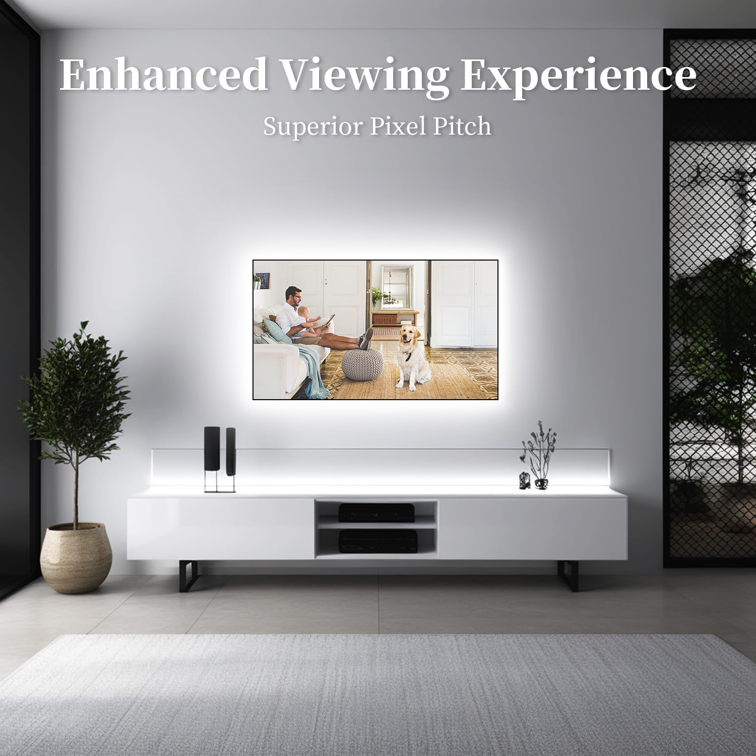 iNextStation 32.8ft/10M White COB LED Light Strip, DC24V CRI 93+ Strip Light, 6000K Color Temperature LED Lights, 8mm Width LED Tape Lights, Dimmable COB Strip Light for TV Backlight(with Plug)