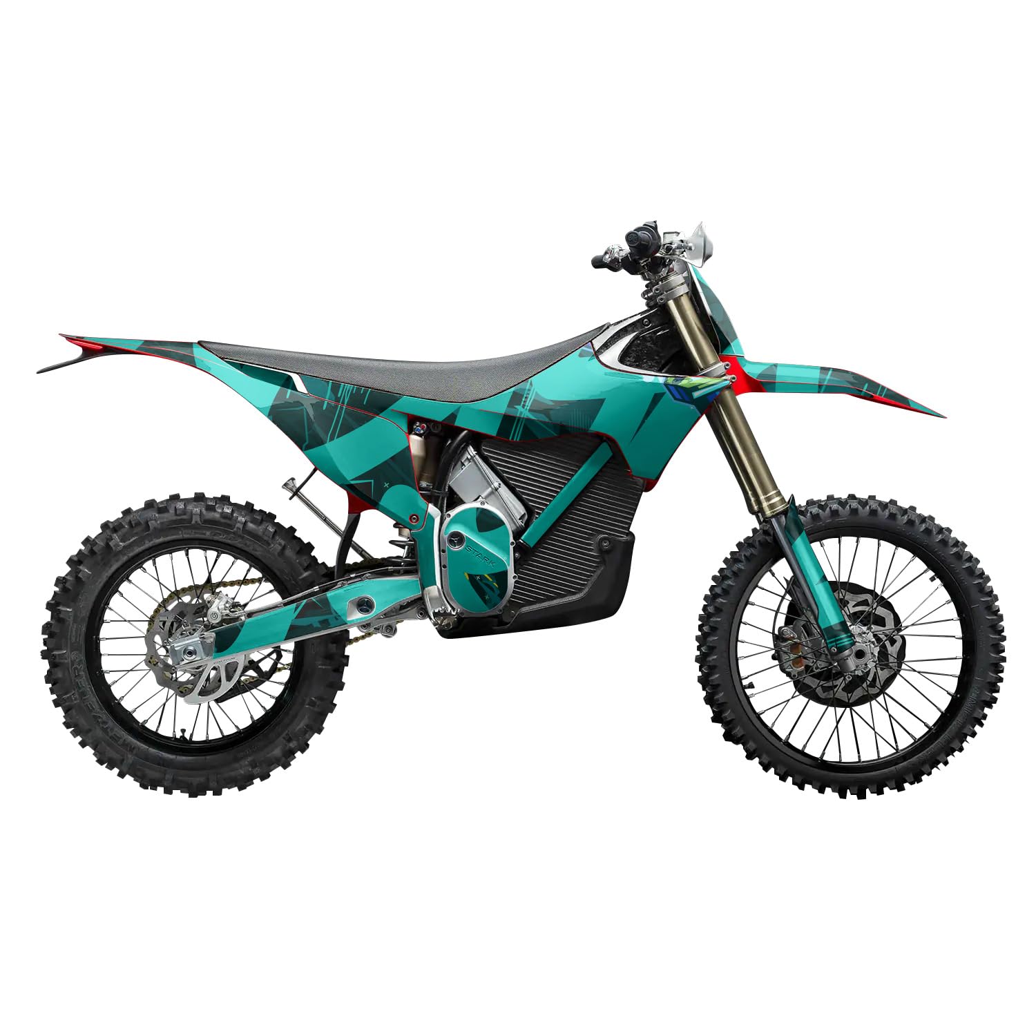 Stark Varg MX 2023-2025 Graphics Kit Wrap - Cyan Tag - Varg MX Skin - Premium 3M Vinyl Protective Wrap Decal Cover - Easy to Apply | Crafted in The USA by MightySkins