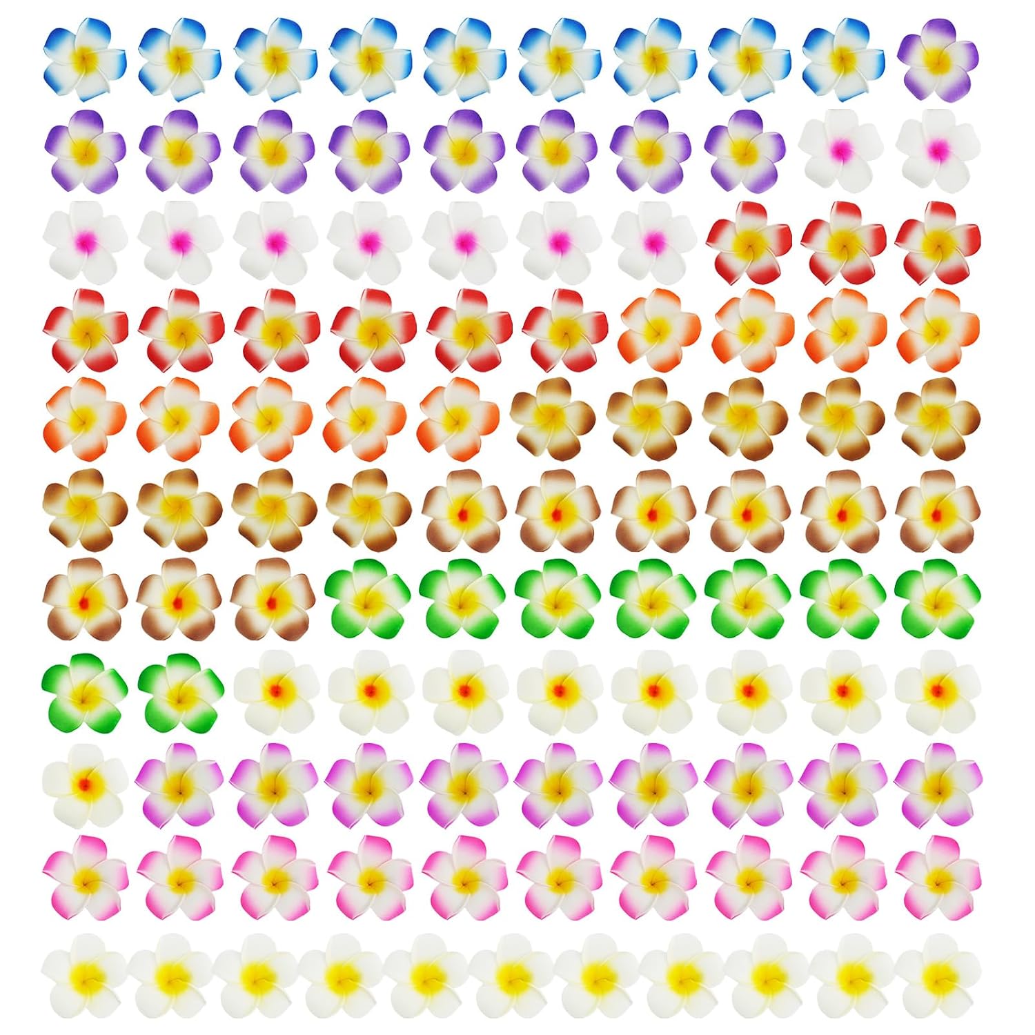 110 Pcs Plumeria Hair Clip Hawaiian Foam Flower Hair Clips for Women Bridal Wedding Party Accessories Decorations Vacation Supplies(2.4 Inch)